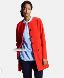 ユニクロのレディースのスプリングコート×色