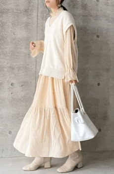 ニットベストの春のコーデ レディースにおすすめのブランドのニットベストを紹介 レディースコーデコレクション