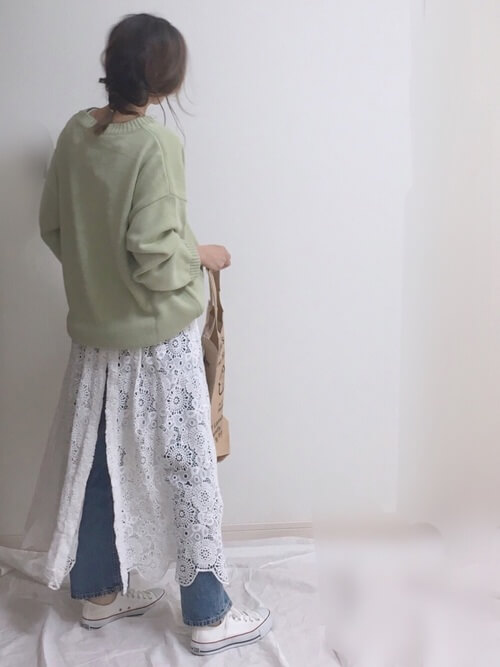 レーススカートの春コーデ おすすめのレーススカートを紹介 レディースコーデコレクション