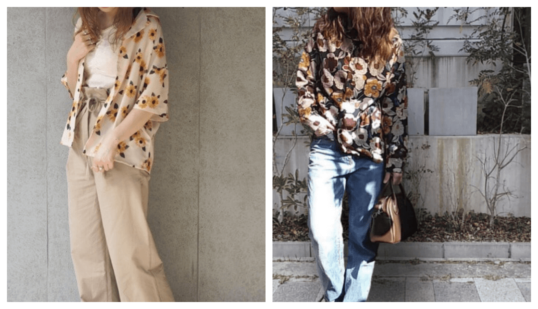 シャツ 花柄 のレディースのコーデ 人気の花柄シャツを紹介 レディースコーデコレクション