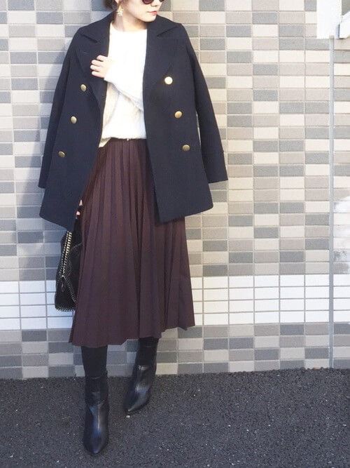 Pコート 黒 のレディースのコーデ 人気の黒のpコートを紹介 レディースコーデコレクション Pコート 黒 のレディースのコーデ 人気の黒のpコートを紹介 レディースコーデコレクション