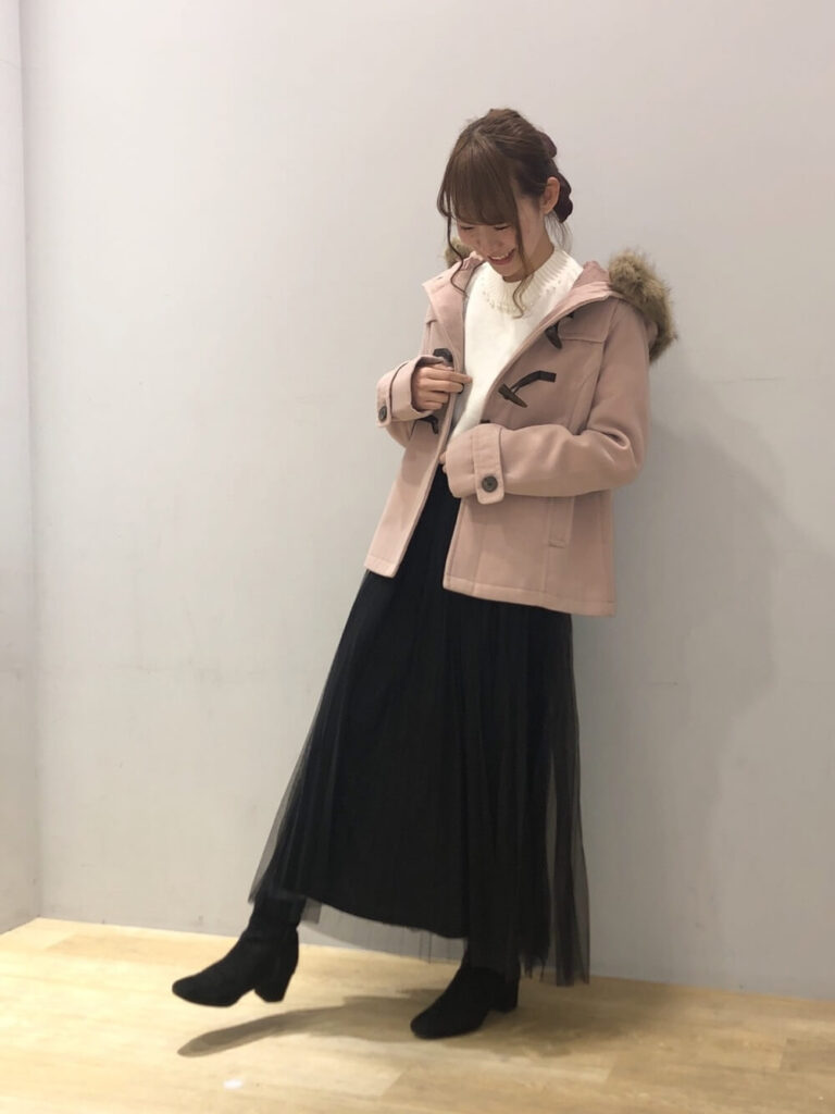 ダッフルコート ピンク のレディースのコーデ 人気のピンクのダッフルコートを紹介 レディースコーデコレクション