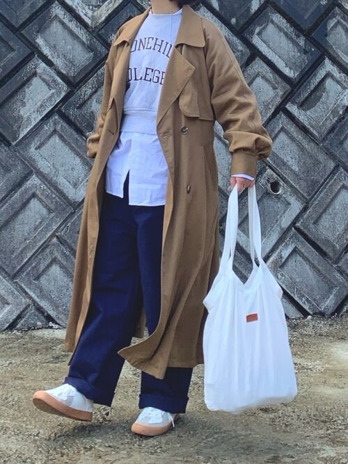 トレンチコート キャメル の秋冬のコーデ レディースに人気のキャメルのトレンチコートを紹介 レディースコーデコレクション