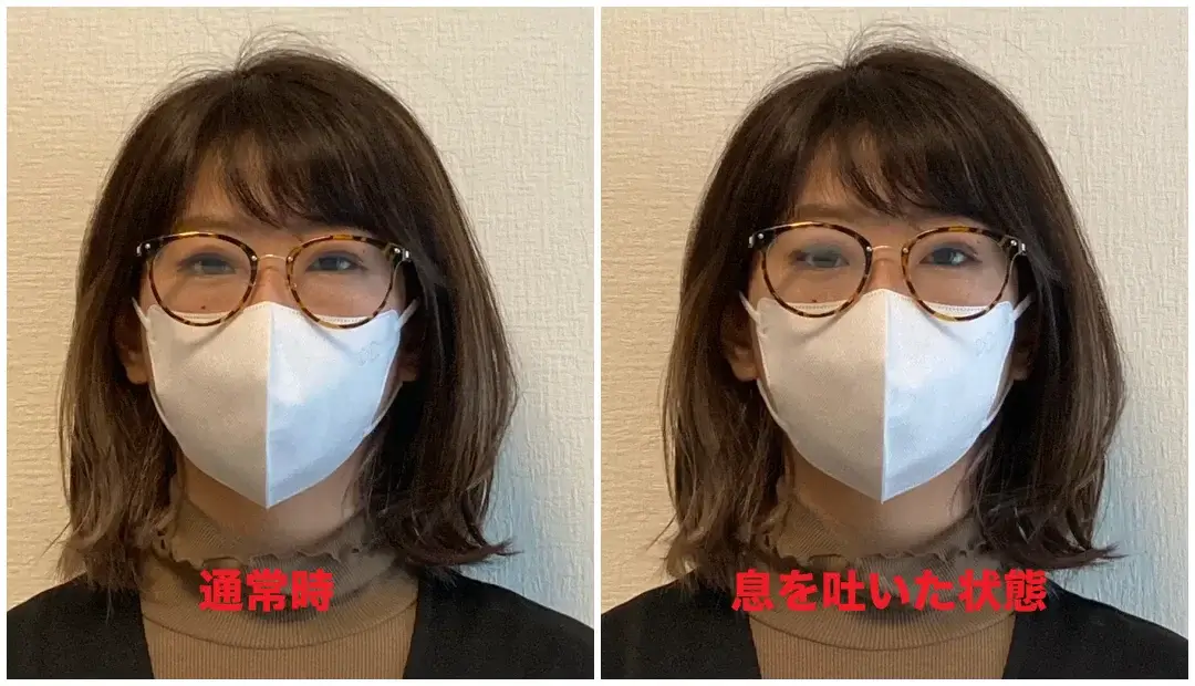 不織布の立体マスク：一般的な着け方
