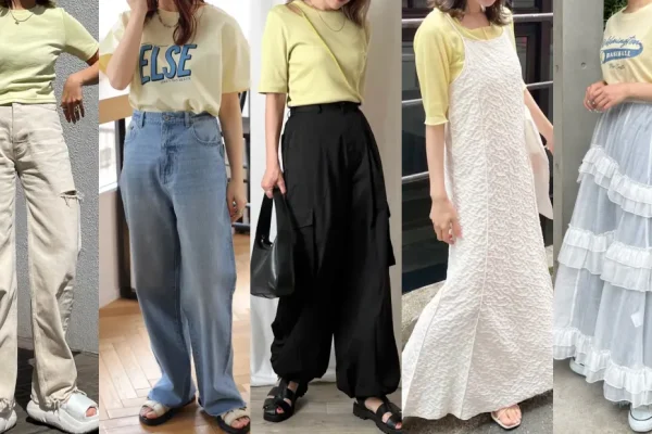 黄色Tシャツのコーデ2024！大人女子の着こなし方15選と合わせる色を紹介！