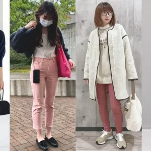 ピンクのスキニーパンツのレディースコーデ！甘さをおさえた大人の着こなし方を紹介！